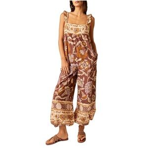 Free People Bali Albright Jumpsuit M NWOT Coffee Combo